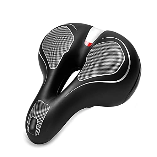 Mountain Bike Seat : CHENMIAOMIAO Mountain Bike Saddle with Reflective Bicycle Saddle Big Ass Bicycle Saddle Bicycle Saddle Accessories Cycling Accessories (Color : A, Size : M)