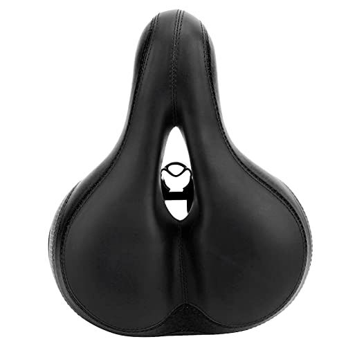 Mountain Bike Seat : CHICIRIS Bike Seat Cushion, Bike Saddle Microfiber Leather Hollow‑Carved Shock Absorber Mountain Bike Saddle Seat(black)