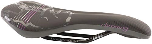 Mountain Bike Seat : CHROMAG Juniper Unisex Adult MTB / MTB / CYCLE / VAE / E-Bike Saddle, Black / Purple, 141 x 269 mm