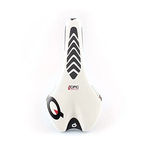 Mountain Bike Seat : Chuyuhao Road Cycling Saddle Comfortable Soft Mountain Bike Racing Seat Men Ladies Comfort MTB Front Riding Cushion Bicycle Accessories (Color : White)
