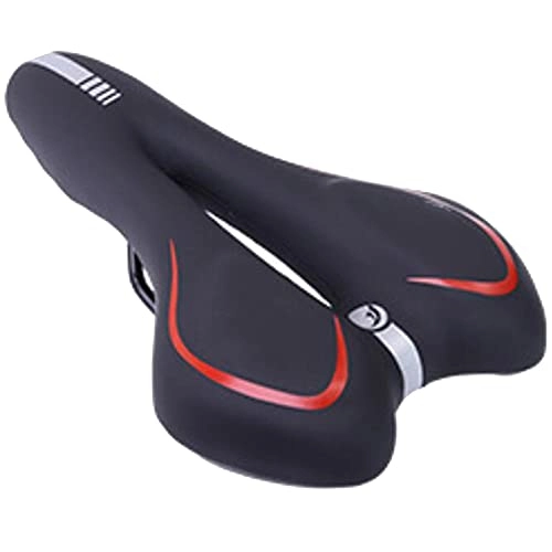 Mountain Bike Seat : CHYL Bicycle Saddle Hollow Design Breathable Silica MTB Seat Road Bicycle Pad Bicycle Spare Seat Pad Cycling Bicycle Parts, Blackred