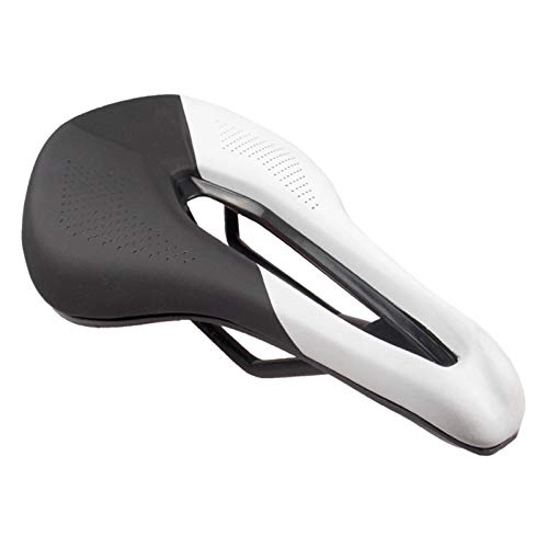 Mountain Bike Seat : Clenp Bicycle Seat, Faux Leather Bicycle Hollow Design Saddle Cushion Part for Mountain Road Bike Black White One Size