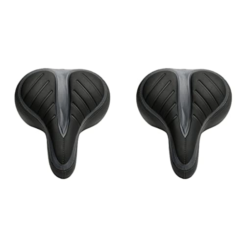 Mountain Bike Seat : CLISPEED 2pcs Black Cover Mountain Grey Bike Riding Or Pad Indoor Comfortable Outdoor Absorbing Profession for Road Thickened Bicycle Cycling Saddle Mtb Cushion