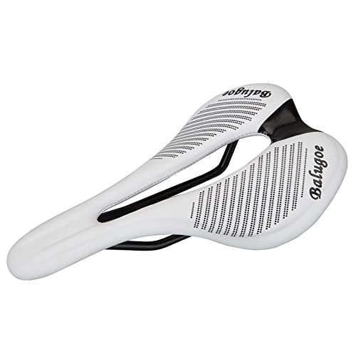 Mountain Bike Seat : CLKPEN Mountain Bike Seat with Central Relief Zone and Ergonomics Design Fit, Comfort Bike Saddle for Women Men MTB / Exercise Bike / Road Bike Seats, White