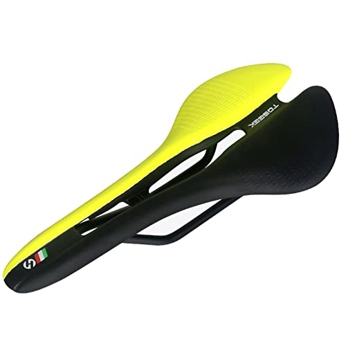Mountain Bike Seat : CLKPEN Mountain Bike Seat with Central Relief Zone and Ergonomics Design Fit, Comfort Bike Saddle with Breathable Bicycle Cushion for Women Men, black yellow