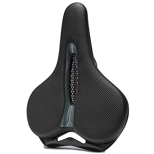 Mountain Bike Seat : CLUEWR MTB Bike Saddle Breathable Big Butt Cushion Leather Surface Seat Mountain Bicycle Shock Absorbing Hollow Cushion Accessories