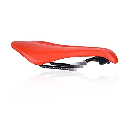 Mountain Bike Seat : CML MTB Road Bike Saddle Bicycle Ergonomic Short Nose Design Saddle Wide And Comfort Long Trip 146mm Ultralight TT Seat Hollow (Color : RED)