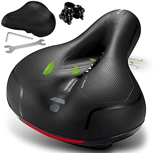 Mountain Bike Seat : Comfort Bike Seat, Bicycle Seat Cushion for Men Women with Memory Foam, Wide Bike Saddle Replacement Universal Fit for Stationary Indoor Mountain Road Cycling