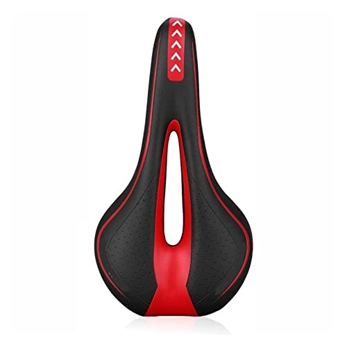 Mountain Bike Seat : Comfortable Bicycle Saddle MTB Mountain Road Bike Seat Hollow Gel Cycling Cushion Exercise Bike Saddle Fit For Men And Women (Color : Type D Red)