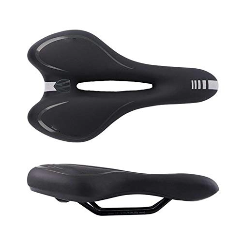 Mountain Bike Seat : Comfortable bicycle seat 27.5*15.5cm Reflective Soft Bike Seat Cover Bike Accessories Mountain Bicycle Saddle Cover Breathable Bike Saddle For Cycling Widening and shock absorption ( Color : Nero )