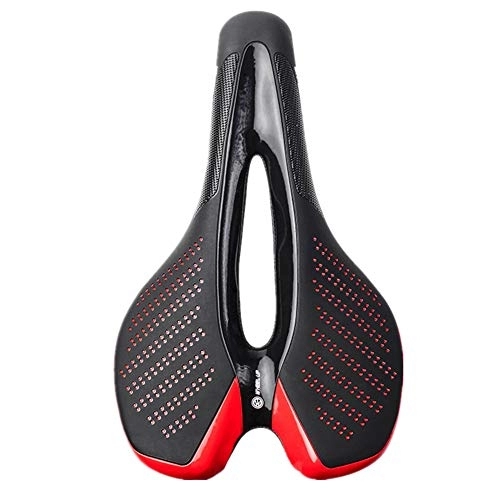Mountain Bike Seat : Comfortable Bike Saddle Road Bike Saddle Mountain Bike Saddle Bicycle Cushion For Men And Women (Color : Red, Size : Free size)