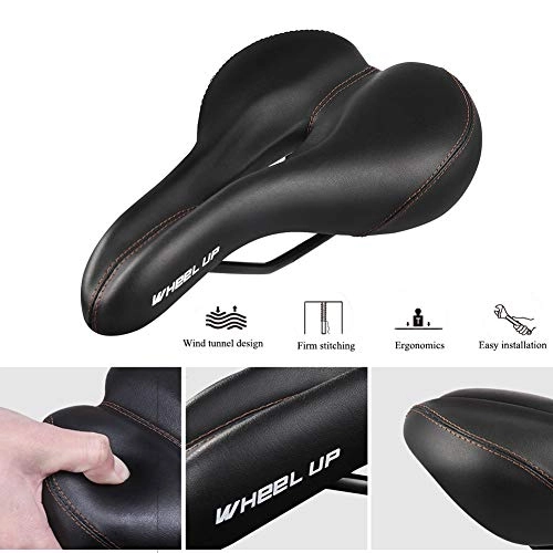 Mountain Bike Seat : Comfortable Bike Seat- Gel Water & Dust Resistant Cover, Shock Absorbing Extra Soft Large Bicycle Saddle Replacement, Design for Mountain Bikes, Road Bikes, Men and Women