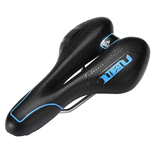 Mountain Bike Seat : Comfortable Bike Seat, Gel Waterproof Bicycle Saddle, Soft Breathable Central Relief Zone and Ergonomics Design Fit for Road Bike, for Road Bike, Mountain Bike and Folding Bike, Blue