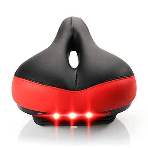 Mountain Bike Seat : Comfortable Bike Seat Replacement Odowalker Dual Shock Absorbing Ball Pad Cushion Bicycle Saddle Seat with Tail Light for Man and Women