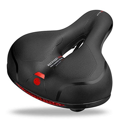 Mountain Bike Seat : Comfortable Bike Seat, Wide Bicycle Saddle Cushion Memory Foam, with Dual Shock Absorbing Rubber Balls, with Reflective Strip, Waterproof Soft Breathable, for Universal Riding Bike, Mountain Bike