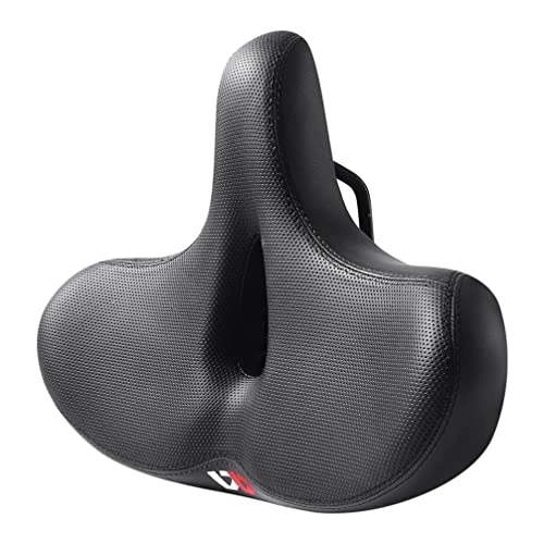 Mountain Bike Seat : Comfortable Exercise Bike Seat Cushion: Waterproof Bicycle Saddle Soft Memory Foam Padded Wide Leather Mountain Bike Road Seat with Super Thick Gel Dual Universal