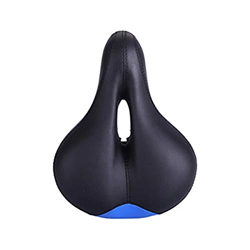 Mountain Bike Seat : Comfortable Men Women Bike Seat Memory Foam Padded Leather Wide Bicycle Saddle Cushion, Waterproof, Dual Spring Designed, Soft, Breathable, Fit Most Bikes, Blue