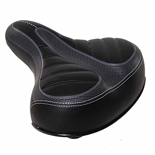 Mountain Bike Seat : Comfortable Oversized Bike Seat - Compatible, Mountain or Road Bikes, Extra Wide Bicycle Saddle Replacement with Memory Foam Cushion for Men Women Comfort, Black