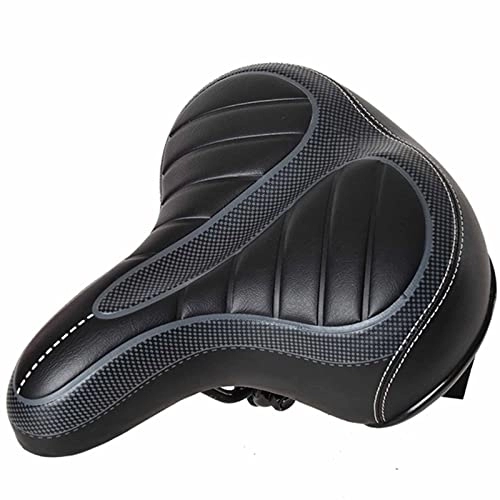Mountain Bike Seat : Comfortable Oversized Bike Seat, Exercise, Mountain or Road Bikes, Extra Wide Bicycle Saddle Replacement with Memory Foam Cushion for Men Women, Black