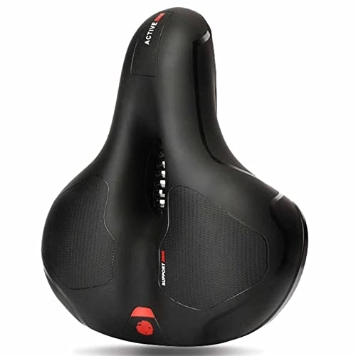 Mountain Bike Seat : Comfortable Oversized Bike Seat, Mountain or Road Bikes, Extra Wide Bicycle Saddle Replacement with Memory Foam Cushion for Men Women Comfort, Red