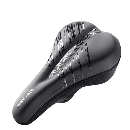 Mountain Bike Seat : Comfortable Silicone Bike Seat for Men Women Soft Bicycle Replacement Saddle Seat Accessories for Cruisers Sport Mountain Bikes Spin Bikes Outdoor Bikes, Black C