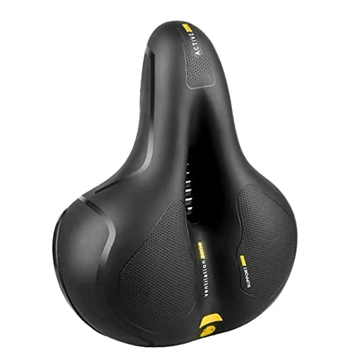 Mountain Bike Seat : Computnys Breathable Bicycle Road Cycle Saddle Mountain Cycling Shock Absorber Hollow Cushion Bike Accessories Black yellow