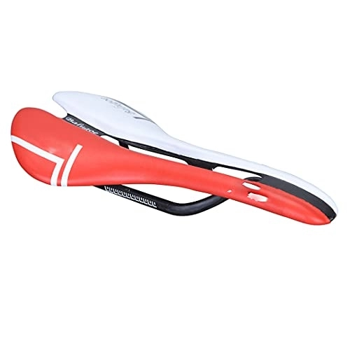 Mountain Bike Seat : Computnys Carbon Road Bicycle Saddle Hollow Full Carbon Mountain Bike Saddle Bicycle Parts Bicycle Accessories White Red