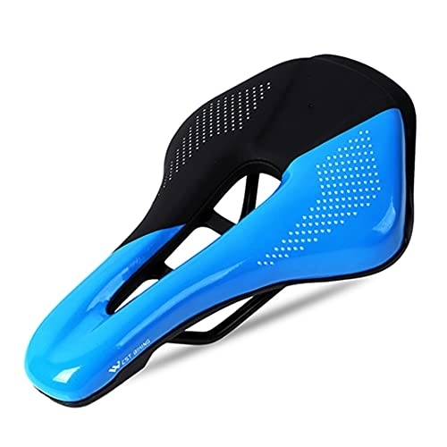 Mountain Bike Seat : Computnys MTB Mountain Road Bike Saddle PU Leather Cycling Hollow Seat Cushion Bicycle Replacement Accessories Blue