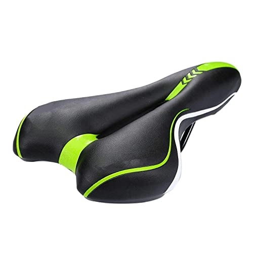 Mountain Bike Seat : COUYY Bicycle saddle Mountain bike seat cushion road bike saddle hollow breathable soft seat cushion bicycle parts accessories, Green