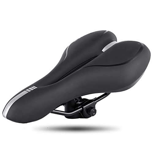 Mountain Bike Seat : COUYY Bicycle saddle Shock-absorbing steel rail hollow breathable gel cushion road silicone mountain bike bicycle riding seat cushion