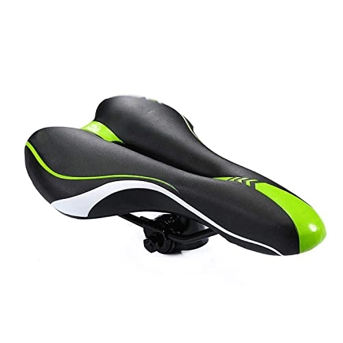 Mountain Bike Seat : COUYY Mountain bike seat cushion road bike saddle hollow breathable soft seat cushion bicycle parts accessories, Green