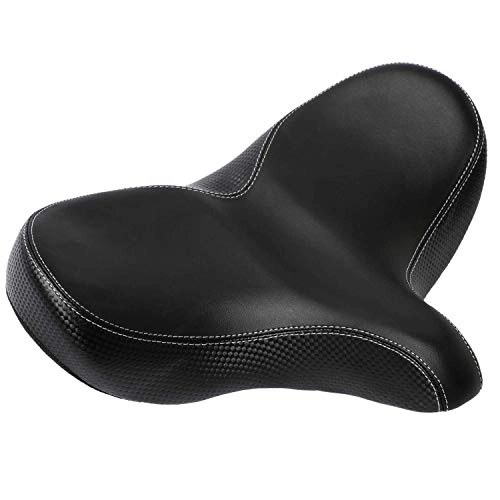 Mountain Bike Seat : COZYROOMY Comfortable bicycle saddle, spacious bicycle seat made of leather, soft, waterproof, breathable double spring design, suitable for most bikes.