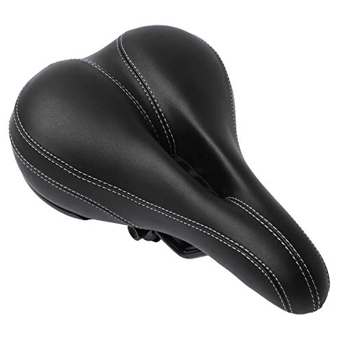 Mountain Bike Seat : COZYROOMY Comfortable Men Women Bike Seat, Bicycle Saddle is Filled with high-Density Memory Foam The Surface is Made of wear-Resistant Leather for Road Bike, Mountain Bike, etc.1 Year Warranty