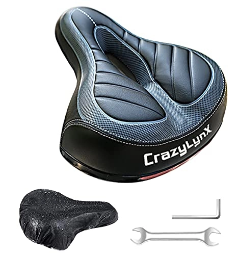 Mountain Bike Seat : CrazyLynX Bike Saddle, Bicycle Bike Seat with Shockproof Spring and Punching Foam System, Cycling MTB Saddle Cushion Pad