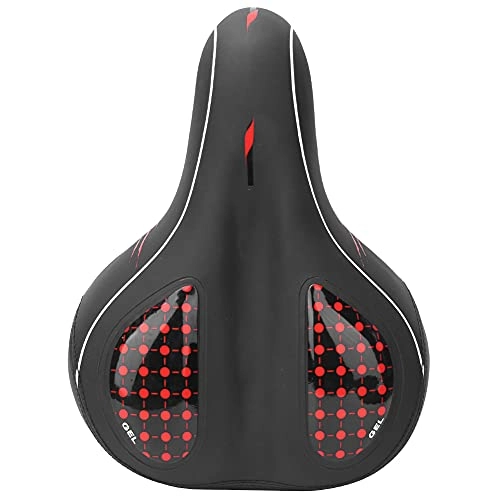 Mountain Bike Seat : Cycling Cushion, Bike Pad, Ergonomic for Mountain Bicycle Replacement(red, Non-porous (solid type) large saddle)