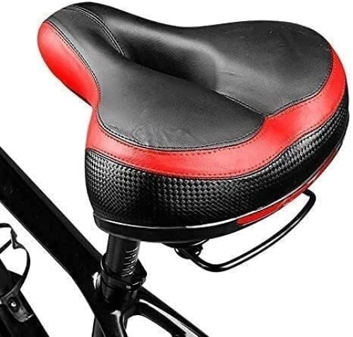 Mountain Bike Seat : Cycling Panniers Rack Trunks Wide Bicycle Bike Seat No Nose Mountain Saddle Comfortable Pad+Rear Light Accessories