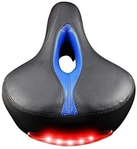 Mountain Bike Seat : Cycling Panniers Rack Trunks Wide Bicycle Bike Seat No Nose Mountain Saddle Comfortable with Tail Light MTB Road Cushion Taillight