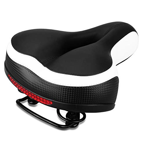 Mountain Bike Seat : Cycling Wide Mountain Bike Protective Bicycle Seat Reflective Tape Thickening Shock Absorbing Outdoor High Elastic Cushion