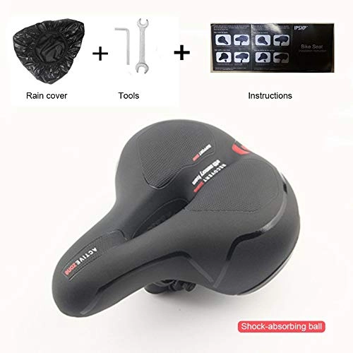 Mountain Bike Seat : CZLSD Comfort Bike Saddle Shock Absorber Mountain MTB Road Bicycle Cycling Seat Soft Cushion Pad Solid Reliable Bicycle Accessories (Color : Light Grey)