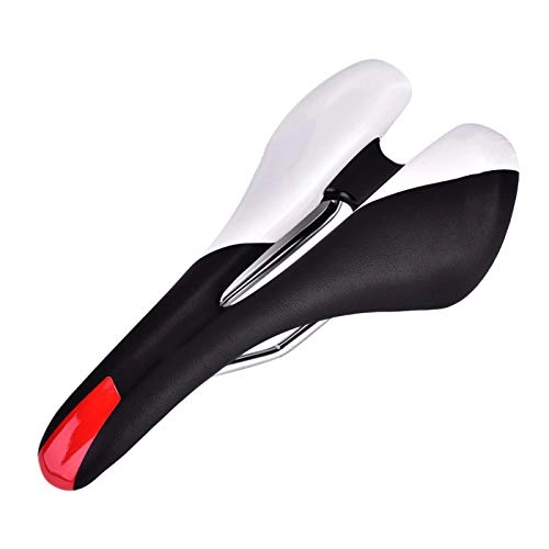 Mountain Bike Seat : DAUERHAFT 2Colors Durable PU Leather Bicycle Cycling Seat, Cushion Saddle, Soft, Durable, Breathable, Shockproof, For Mountain Road Bike(BLACK RED)