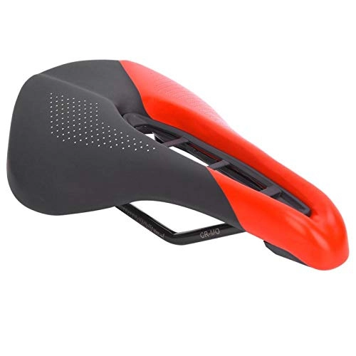 Mountain Bike Seat : DAUERHAFT Bike Seat Robust Cycling Replacement Accessory Hollow Quality, Suitable for Mountain Bikes(Black red)