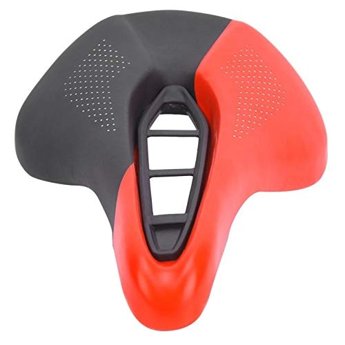 Mountain Bike Seat : DAUERHAFT Robust Hollow Bicycle Saddle Cycling Replacement Accessory High Strength, Suitable for Mountain Bikes(Black red)