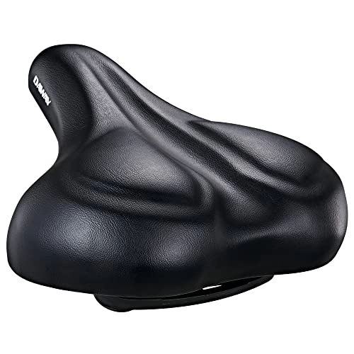 Mountain Bike Seat : DAWAY Comfortable Oversized Bike Seat - Compatible with Peloton, Exercise, Mountain or Road Bicycles, C50i Extra Wide Bike Saddle Replacement with Memory Foam Cushion for Men Women Comfort