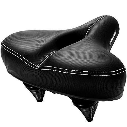Mountain Bike Seat : DAWAY Most Comfortable Bike Seat - C30 Oversized Extra Wide Exercise Bicycle Saddle, Soft Foam Padded, Universal Fit for Peloton, Road, Stationary, Mountain, Cruiser Bikes, Gift for Men Women Senior