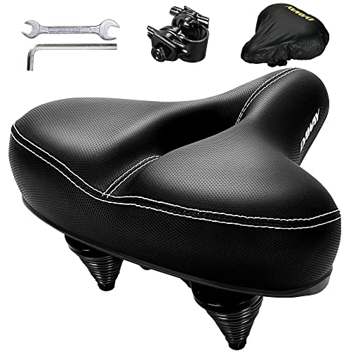 Mountain Bike Seat : DAWAY Most Comfortable Bike Seat - C30 Oversized Extra Wide Exercise Bicycle Saddle, Soft Foam Padded, Universal Fit for Peloton, Road, Stationary, Mountain, Cruiser Bikes, Gift for Men Women Seniors