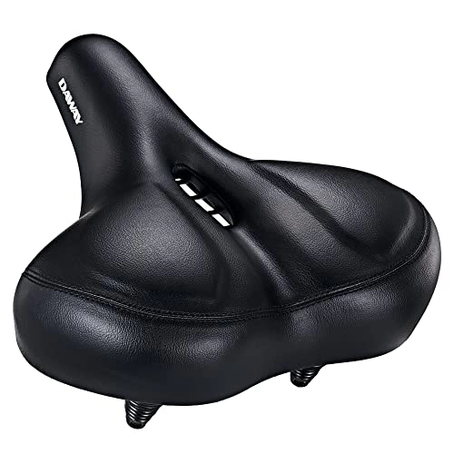 Mountain Bike Seat : DAWAY Oversized Comfortable Bike Seat - C50 Extra Wide Soft Foam Padded Exercise Bicycle Saddle for Men Women Seniors, Comfort, Fit for Peloton, Cruiser, Stationary Bikes, Outdoor Cycling