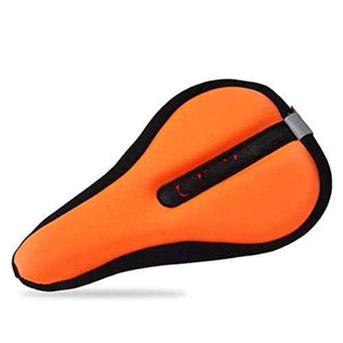 Mountain Bike Seat : DDSP 3D Bicycle Saddle Bike Seat High-grade Bicycle Seat Cover Cycling Saddle Mountain Bike Breathable Ride Thickening Soft 5 Colors Outdoor (Color : Orange)