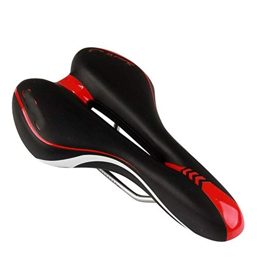 Mountain Bike Seat : DDSP Widen Road Mountain MTB Gel Comfort Saddle Bike Bicycle Cycling Seat Cushion Pad Cover Anti-slip Waterproof Cushion Outdoor (Color : RED)