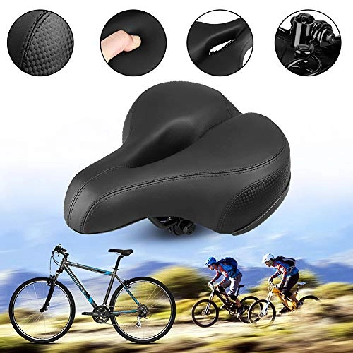 Mountain Bike Seat : Denret3rgu Bike Seat Cushion Reflective Lightweight MTB Mountain Bicycle Saddle Pad with Spring - Black