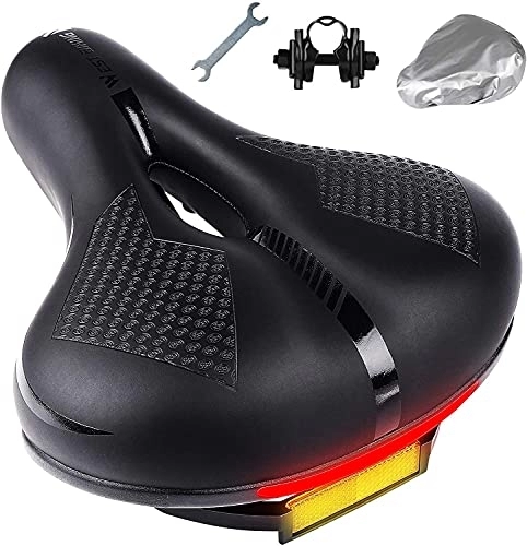 Mountain Bike Seat : DHF Bike Seat, Most Comfortable Bicycle Seat with Bike Seat Cover and Soft Padded Memory Foam for Women Men Comfort, Waterproof Replacement Bike Saddle Universal Fit Exercise Bike, Mountain Bike